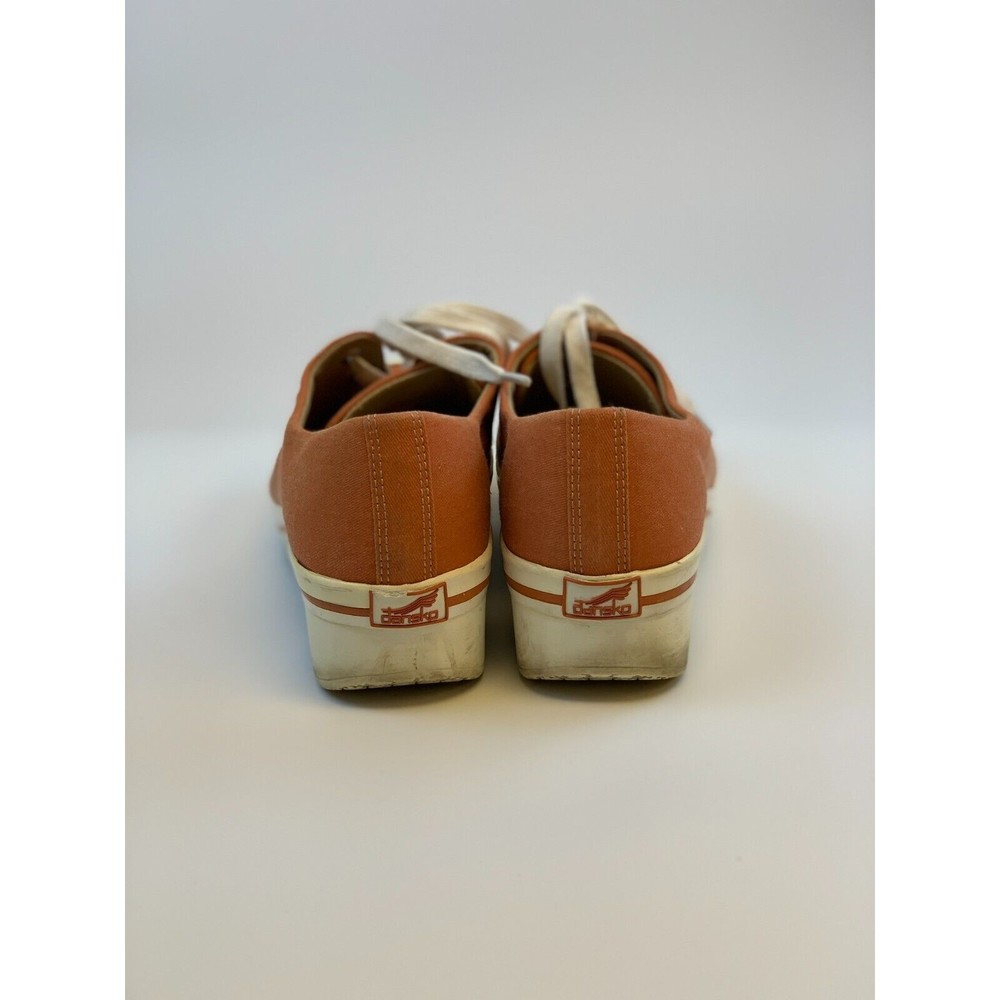 Dansko Orange Canvas Low-Top Sneakers with White Trim - Picture 3 of 13